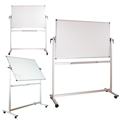 Lockways Mobile Magnetic Whiteboard - Dry Erase Board 60 x 40, Double Sided White Board, Silver Aluminum Frame Dry-Erase Board for Office, School, Studio, Home